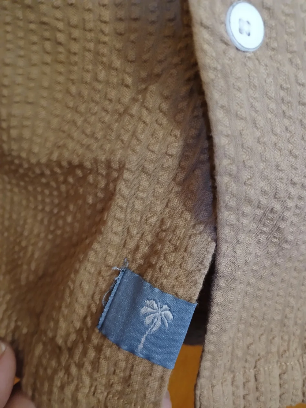 Free Planet Brown Short-Sleeve Button-Down Shirt with White Floral Accents - Picture 4 of 7